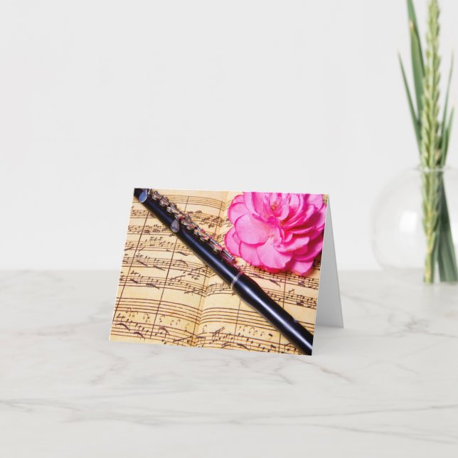 Flautim no cartão de nota feito sob encomenda da (Frente)