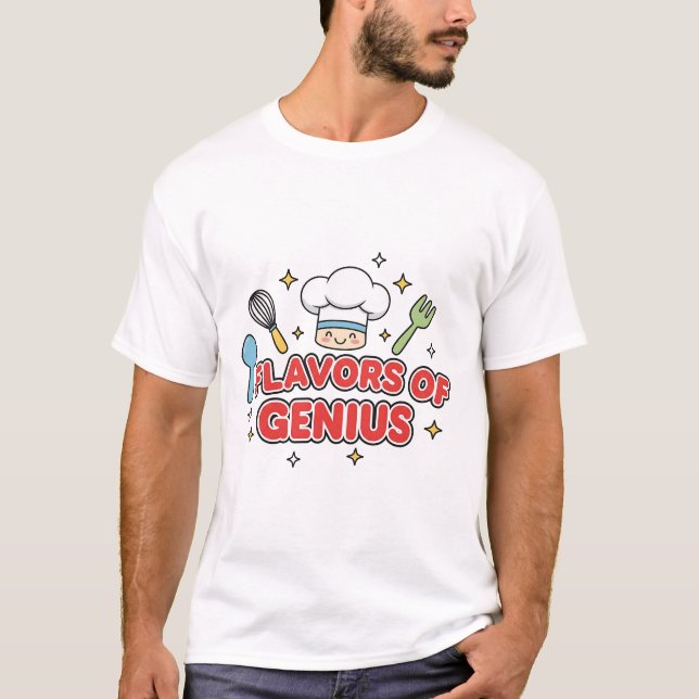 Flavors of Genius – Cute Chef Creativity T-Shirt (Frente)