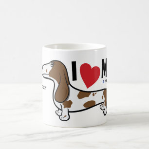 FLDR "eu amo minha" caneca lisa do Dachshund do