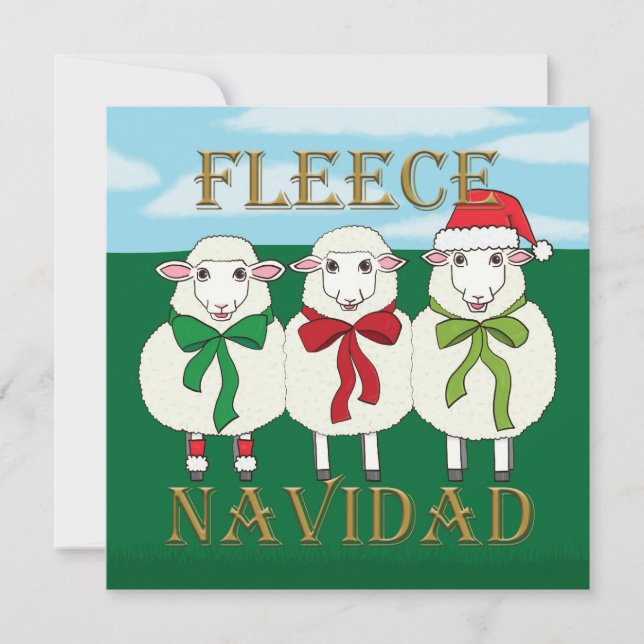 Fleece Navidad - Cartão de Natal (Frente)