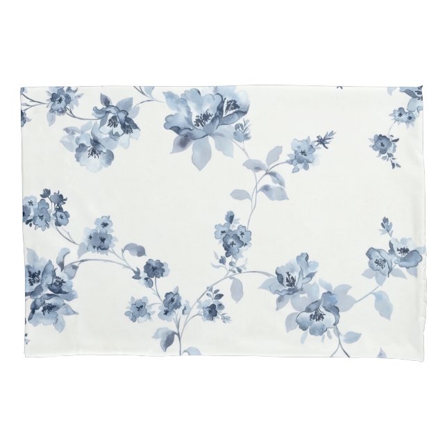 Fleecedecke mit blauem Blumem-Print (Frente)