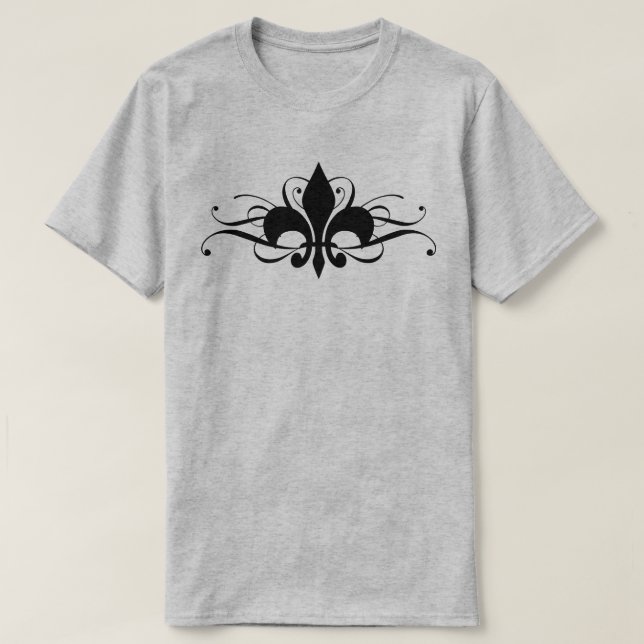 Fleur De Lis Com T-Shirt De Sujeira (Frente do Design)