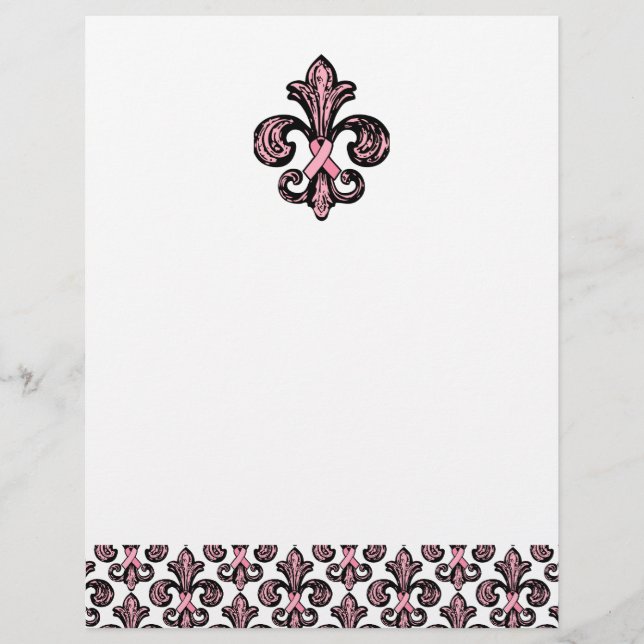 Fleur de lis de fita rosa (Frente)