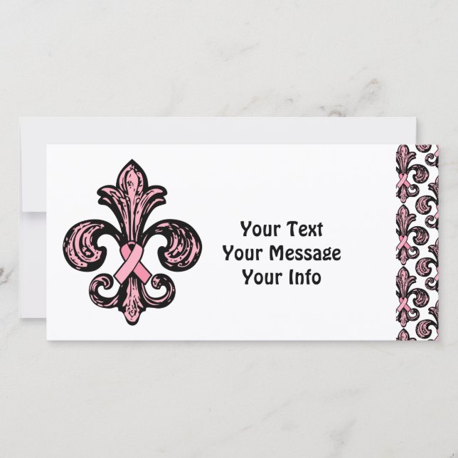 Fleur de lis de fita rosa (Frente)