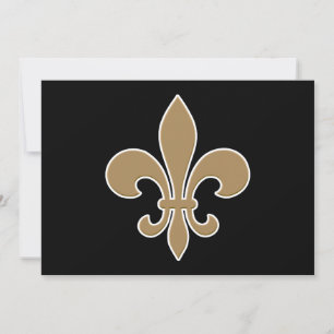 Fleur de Lis Dourado com contorno branco e preto