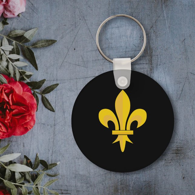 Fleur de Lis em Chaveiro preto (Fleur de Lis on Black Keychain)
