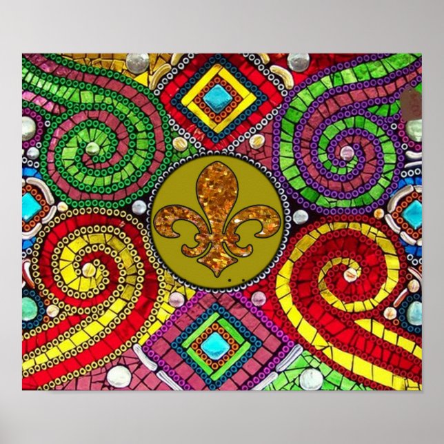 Fleur De Lis Flor New Orleans Poster (Frente)