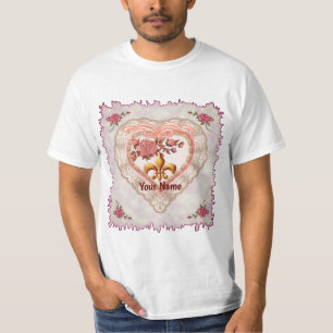 Fleur De Lis Lacy Heart T-Shirt