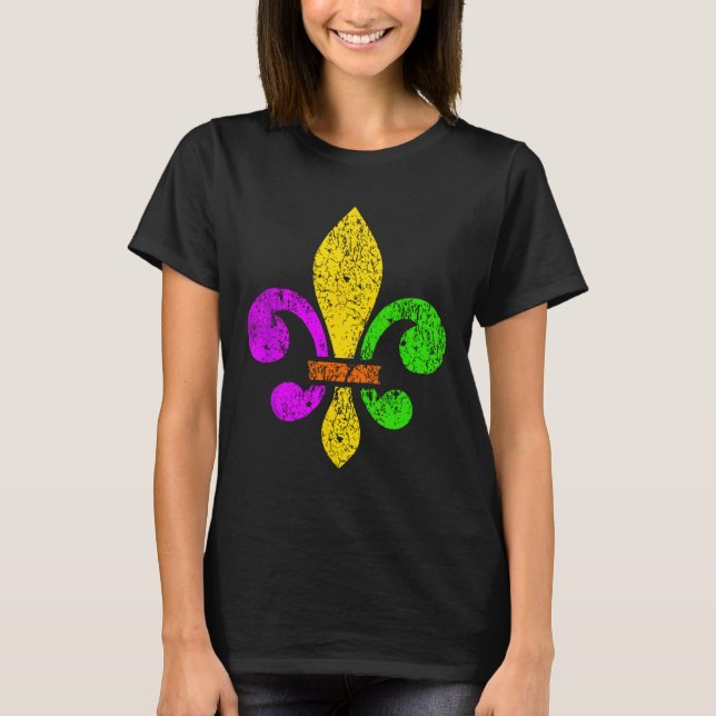 Fleur De Lis Mardi Gras Funny Top New Orleans Wome (Frente)