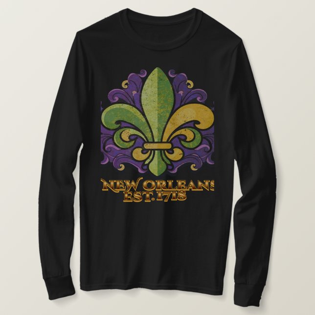 Fleur-de-lis MardiGras New Orleans 1718 T-Shirt (Criador carregado)