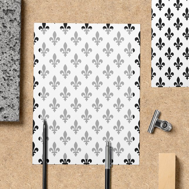 Fleur de Lis Pattern, francês, real, negro (Criador carregado)