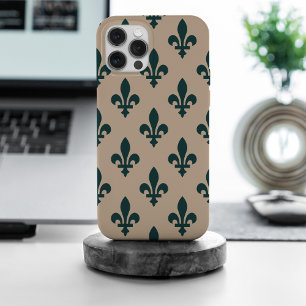 Fleur de Lis Pattern, Real Verde Francês em Creme