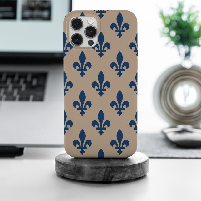 Fleur de Lis Pattern, Royal French Blue em Creme (Criador carregado)