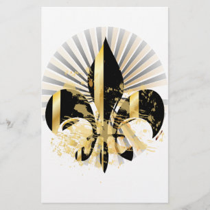 Fleur de Lis, preto e Dourado