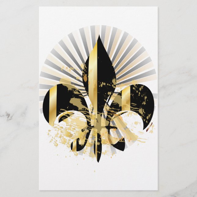 Fleur de Lis, preto e Dourado (Frente)