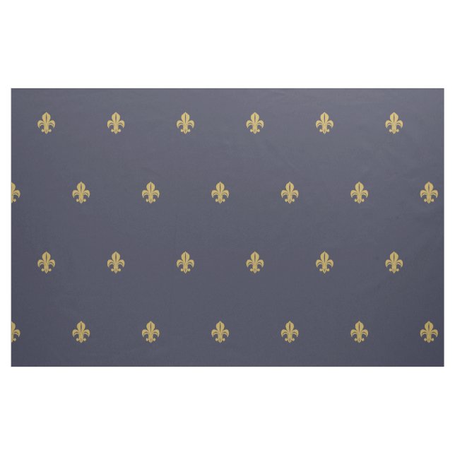 Fleur de lys french amarelo-lírio no tecido do mar (Fat Quarter)
