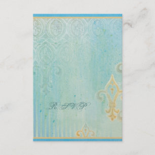 Fleur di Lys Damask 2 - Cartão de Resposta RSVP de