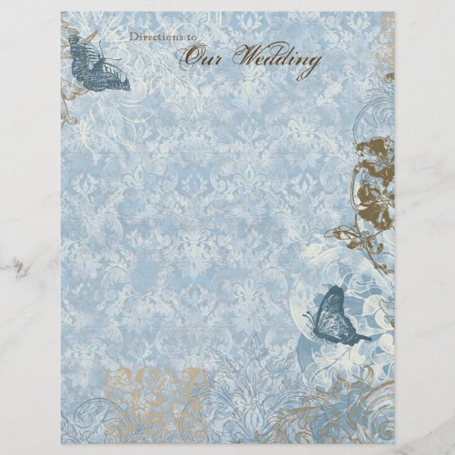 Fleur di Lys Damask - Casamento de papelaria (Frente)