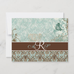 Fleur di Lys Damask - Placa de resposta RSVP