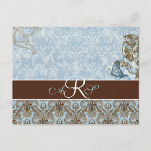 Fleur di Lys Damask vs 2 - Placa de resposta RSVP