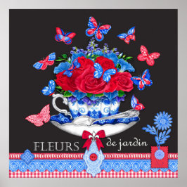 Fleur Porcelain Cup e Flowers Poster