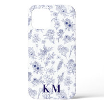 Fleurs de Saison French Personalised Blue White