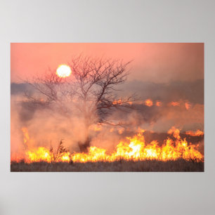 Flint Colinas Kansas Prairie Burn Poster