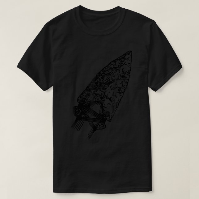 Flintknapping Arrohead Hunter T-Shirt (Frente do Design)