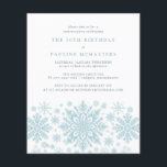 Floco de neve aniversário de 30 anos do partido SU<br><div class="desc">Flocos de neve de cor azul muito elegantes criam uma bonito borda ao longo do final deste convite de aniversário para adultos. A design moderna e minimalista tem uma sensação aberta e arejada. A estética contemporânea apelará a pessoas de todas as idades.</div>