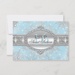 Floco de Neve Azul Natal de Inverno Doce 16 RSVP