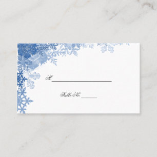 Floco de neve azul nos Cartões de Casamento Branco