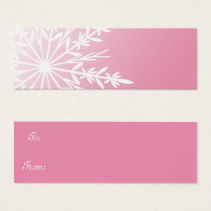 Floco de neve branco do inverno em Tag cor-de-rosa