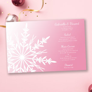 Floco de neve branco no menu Casamento no inverno 