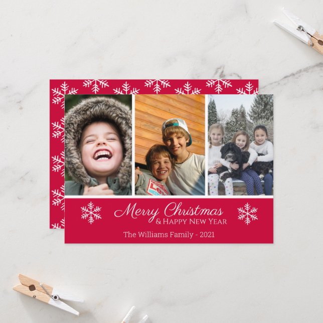 Floco de Neve da Família Natal 3 (Frente/Verso In Situ)