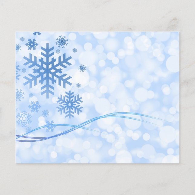 Floco de neve de Natal Feriado Design Azul Branco (Frente)