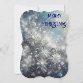 Floco de neve de prata e azul Inverno