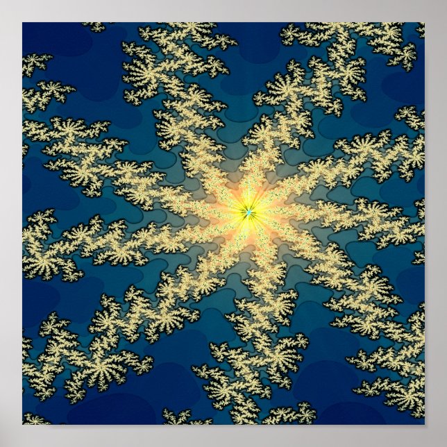 Floco de neve Fractal Poster (Frente)