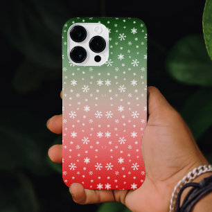 Floco de Neve Verde e Vermelho Ombre Natal