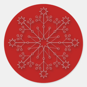 Floco de neve vermelho 1 - adesivo de feriado