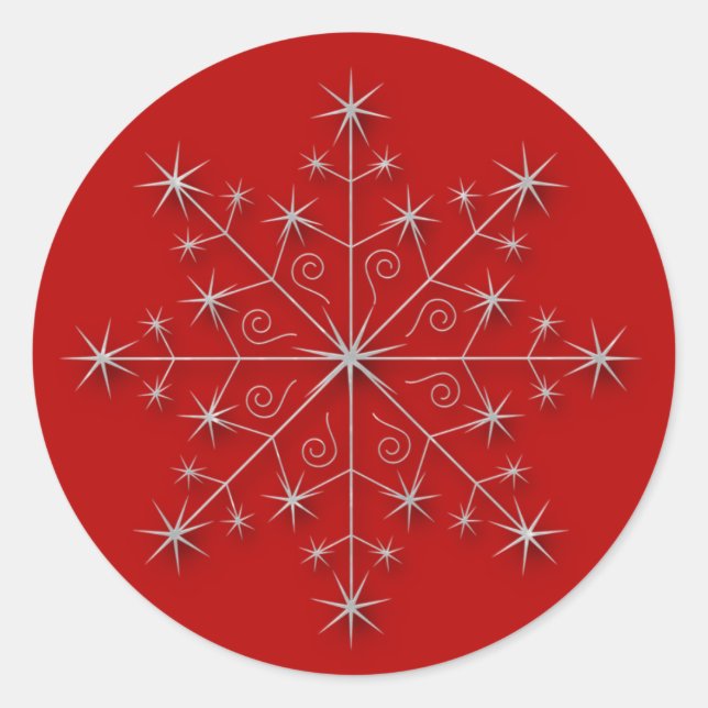 Floco de neve vermelho 2 - adesivo de férias (Frente)