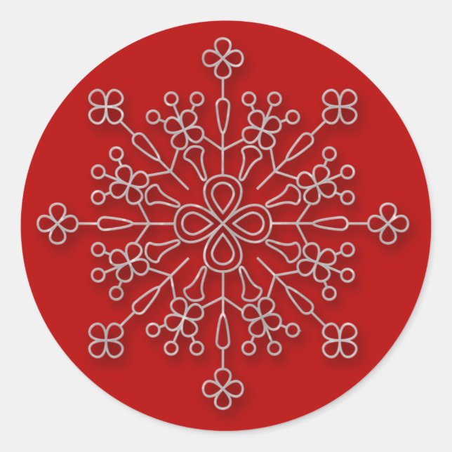 Floco de neve vermelho 3 - adesivo de feriado (Frente)