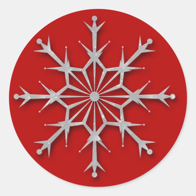 Floco de neve vermelho 6 - adesivo de férias (Frente)