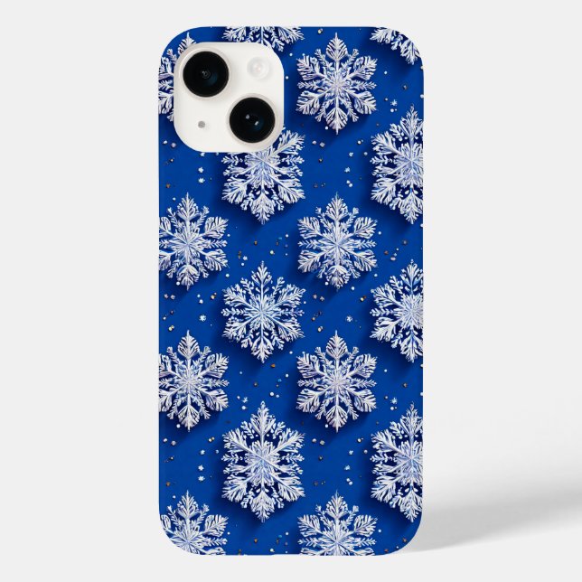 Flocos de neve azuis 3d (Verso)