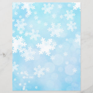 Flocos de neve azuis e brancos Papel de scrapbook 