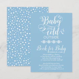 Flocos de neve azuis trazem um livro para cartão d