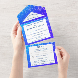 Flocos de Neve Azul Natal de Inverno Casamento