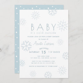 Flocos de Neve Bebê É Frio Fora Do Convite Ao Chá