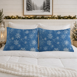 Flocos de neve brancos Azul de apphire