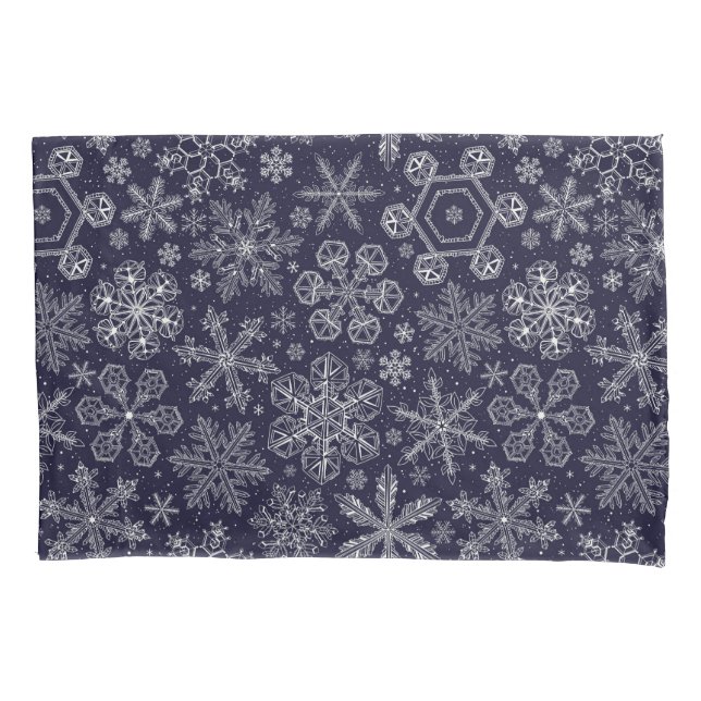 Flocos de neve brancos em azul (Frente-Esquerda)