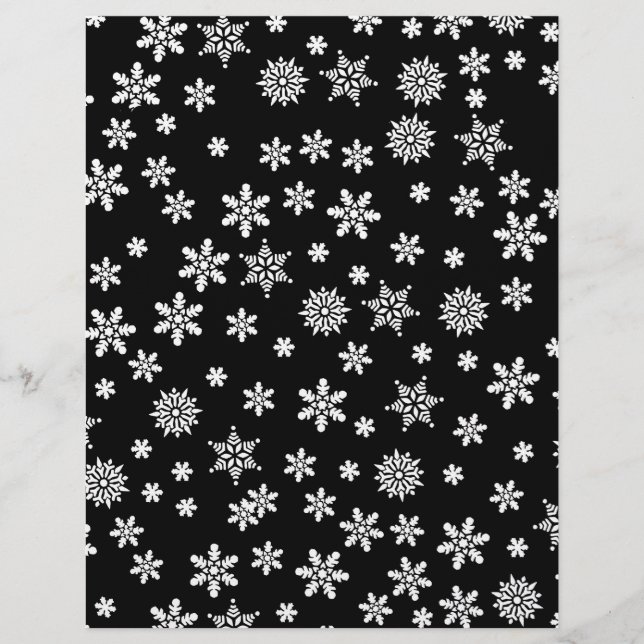 Flocos de neve brancos em fundo preto (Frente)